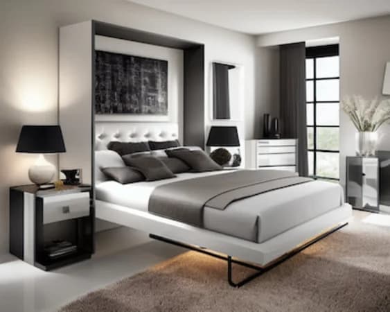 AI transformed modern bedroom design