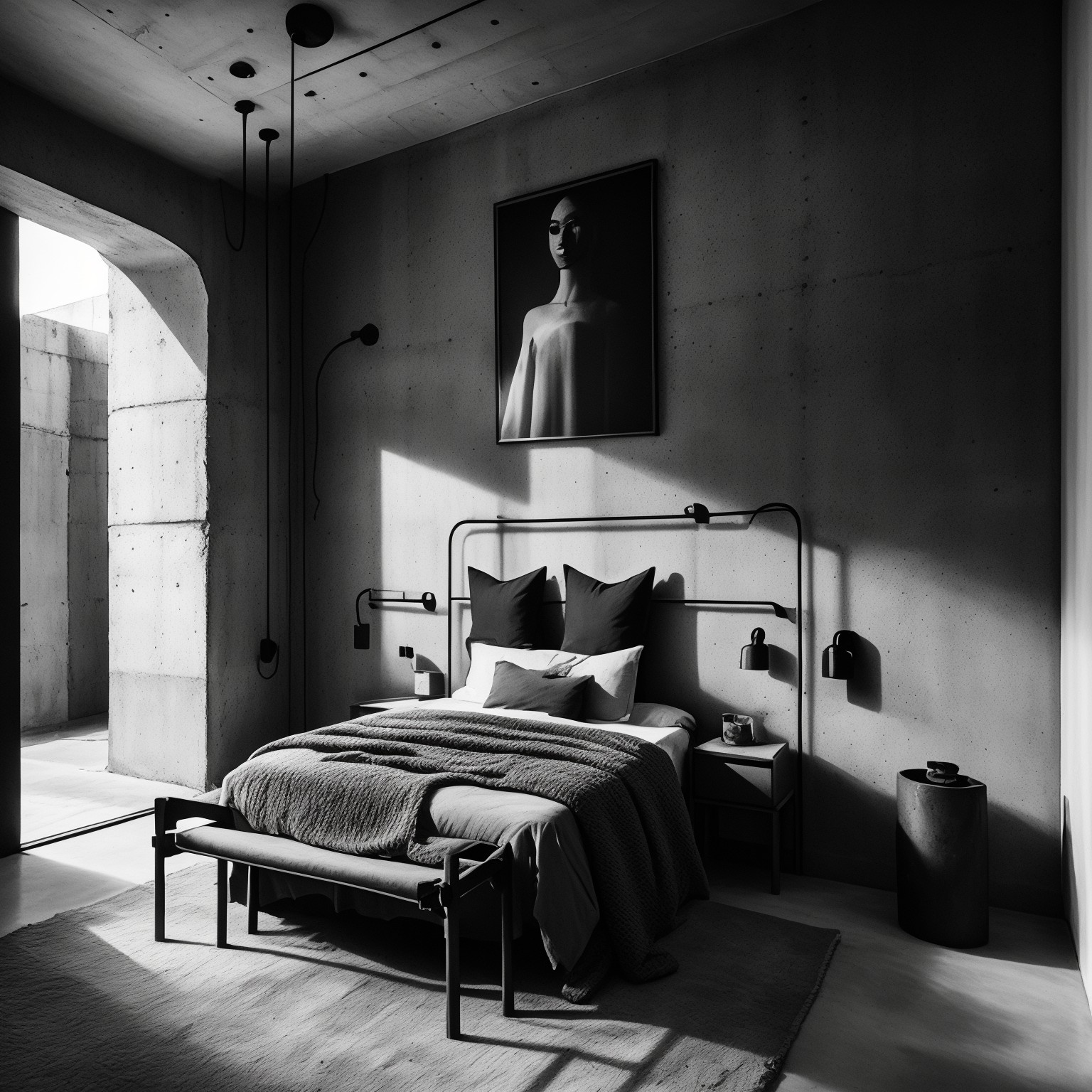 Brutalist Guest Room