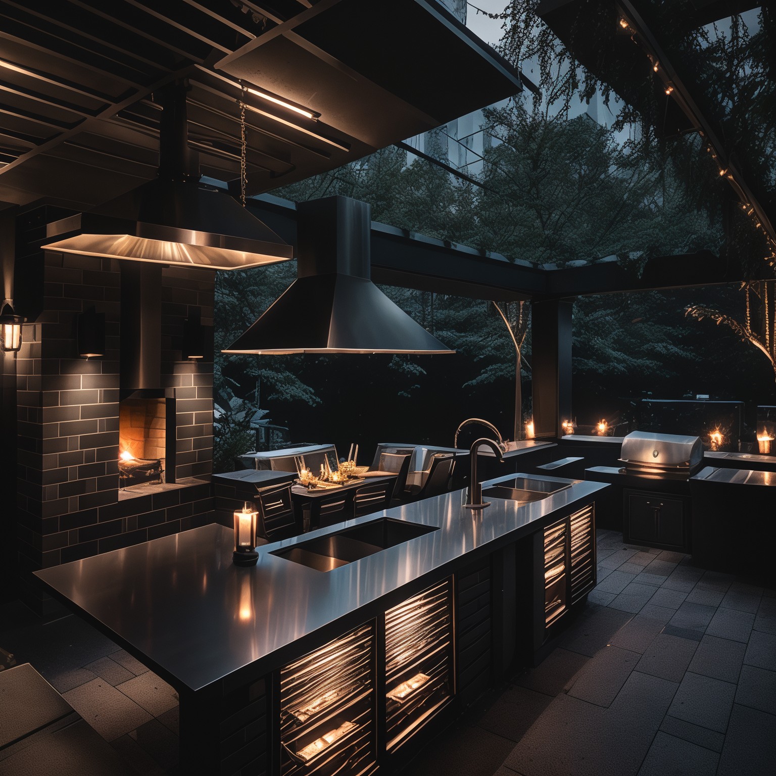 Cyberpunk Outdoor Kitchen