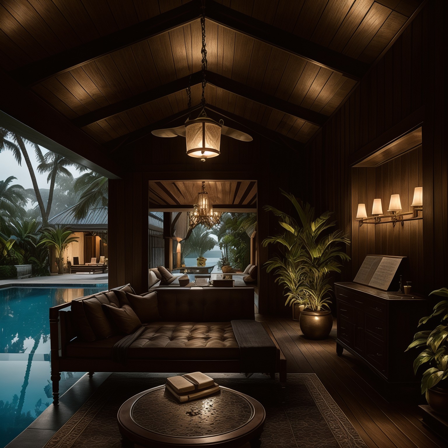 Dark Academia Pool House