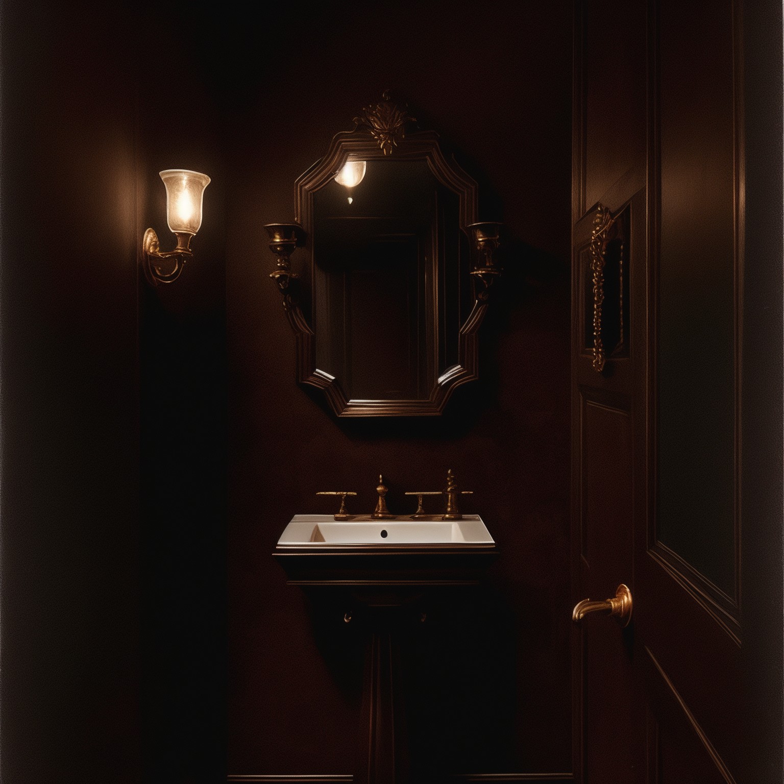 Dark Academia Powder Room