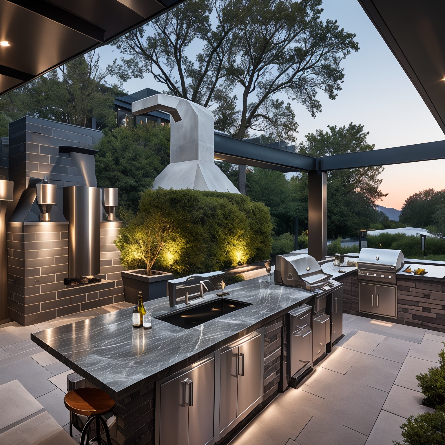 Futurystyczny Outdoor Kitchen