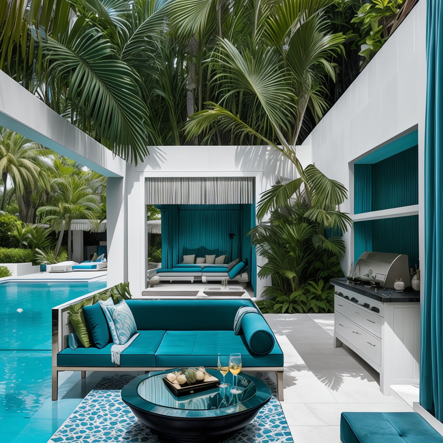Hollywood Regency Pool House
