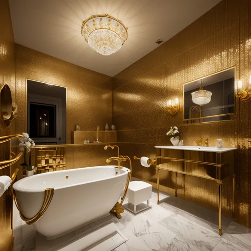 Art Deco Bathroom design - AI generated interior design visualization