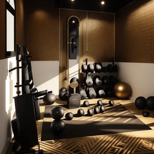 Art Deco Home Gym design - AI generated interior design visualization