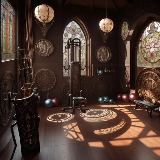 Art Nouveau Home Gym design - AI generated interior design visualization