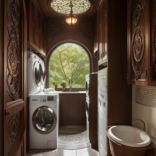 Art Nouveau Laundry Room design - AI generated interior design visualization