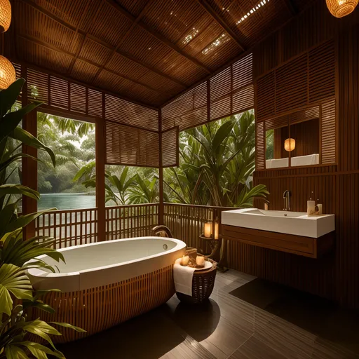 Balinese Bathroom design - AI generated interior design visualization