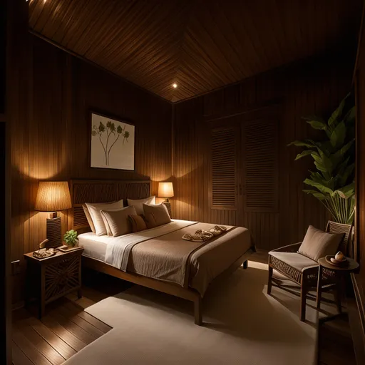 Balinese Bedroom design - AI generated interior design visualization