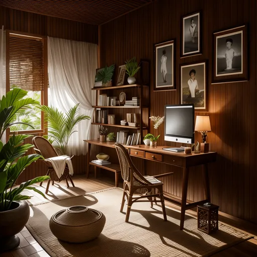 Balinese Home Office design - AI generated interior design visualization