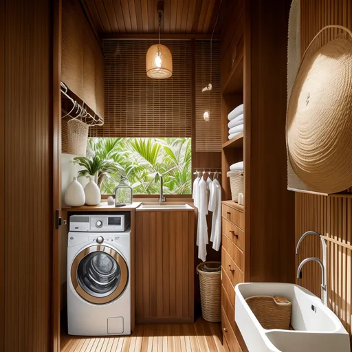 Balinese Laundry Room design - AI generated interior design visualization