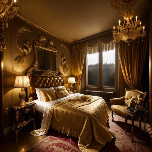 Baroque Bedroom design - AI generated interior design visualization