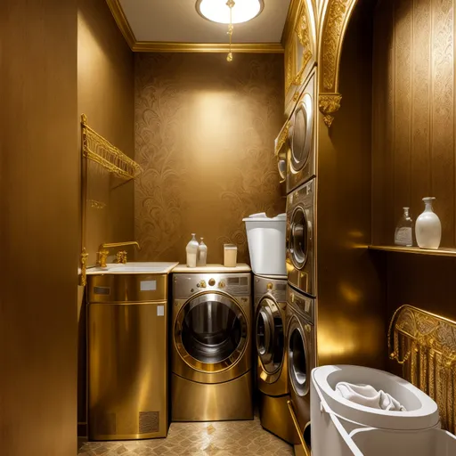Baroque Laundry Room design - AI generated interior design visualization