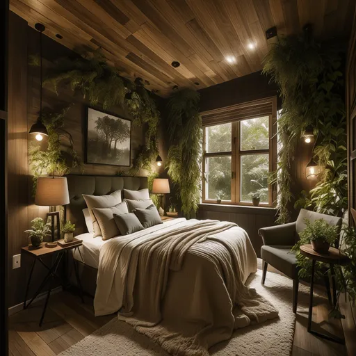 Biophilic Bedroom design - AI generated interior design visualization
