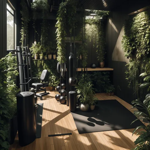 Biophilic Home Gym design - AI generated interior design visualization
