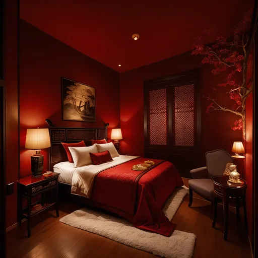 Chinese Bedroom design - AI generated interior design visualization