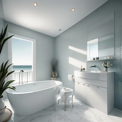 Coastal Bathroom design - AI generated interior design visualization