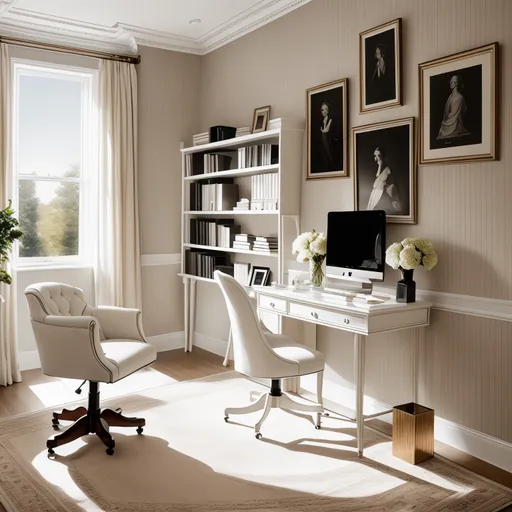 Contemporary Classic Home Office design - AI generated interior design visualization