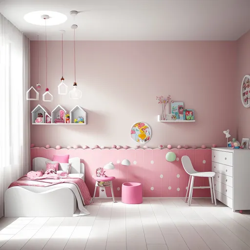 Contemporary Kids Room design - AI generated interior design visualization