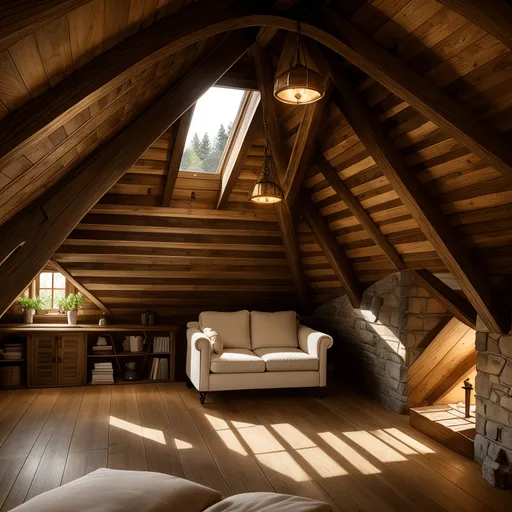 Craftsman Attic design - AI generated interior design visualization