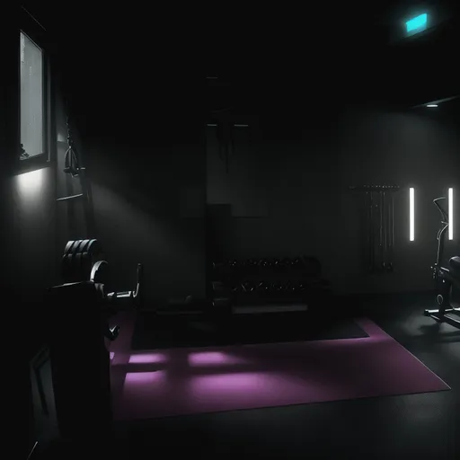 Cyberpunk Home Gym design - AI generated interior design visualization