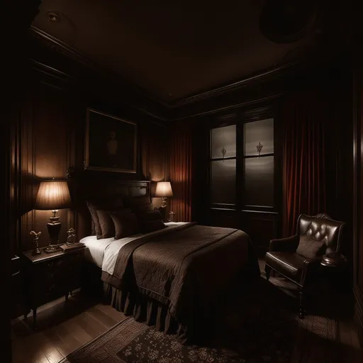 Dark Academia Bedroom design - AI generated interior design visualization