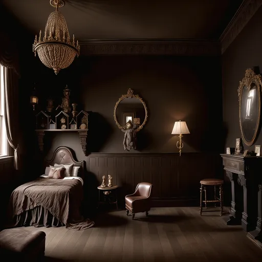 Dark Academia Kids Room design - AI generated interior design visualization