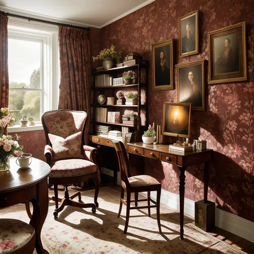English Country Home Office design - AI generated interior design visualization