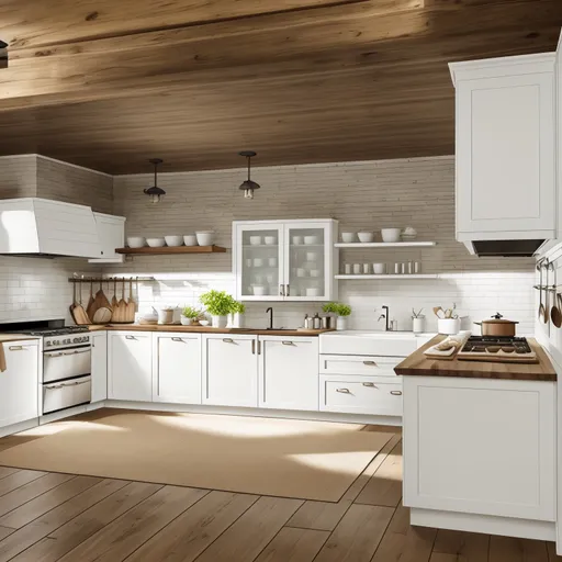 Farmhouse Kitchen design - AI generated interior design visualization