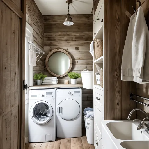 Farmhouse Laundry Room design - AI generated interior design visualization