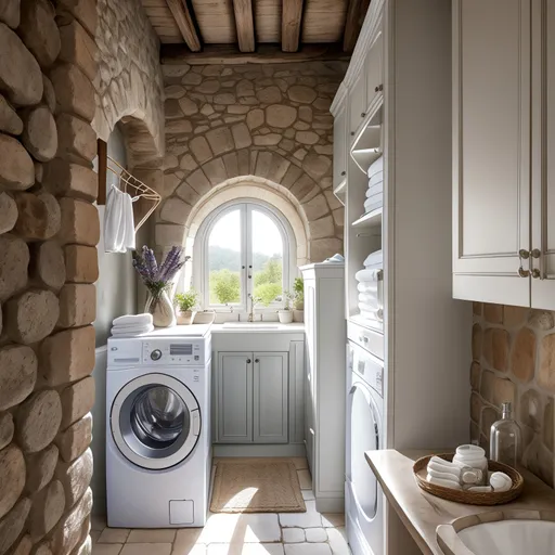 French Country Laundry Room design - AI generated interior design visualization