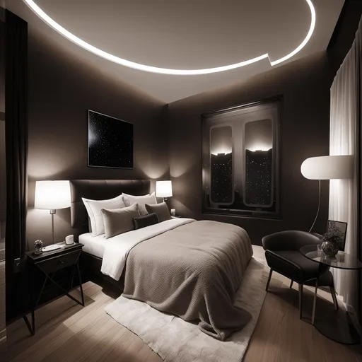 Futuristic Bedroom design - AI generated interior design visualization
