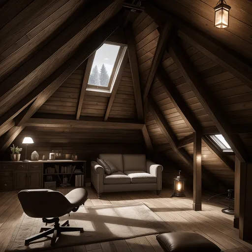 Gaming Room Attic design - AI generated interior design visualization