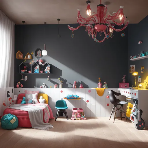 Gaming Room Kids Room design - AI generated interior design visualization