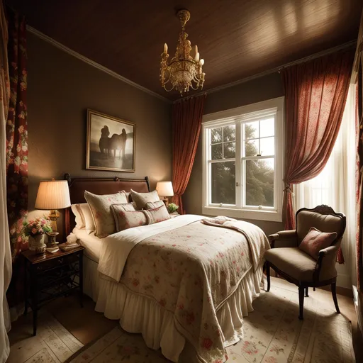 Grandmillennial Bedroom design - AI generated interior design visualization