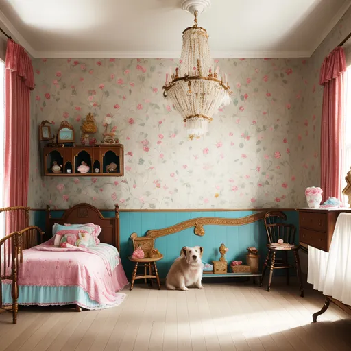 Grandmillennial Kids Room design - AI generated interior design visualization