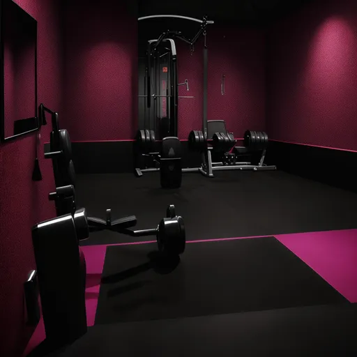 Hollywood Regency Home Gym design - AI generated interior design visualization