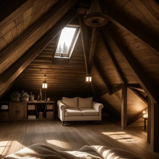 Hygge Attic design - AI generated interior design visualization