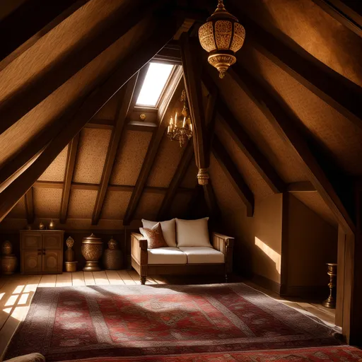 Indian Attic design - AI generated interior design visualization