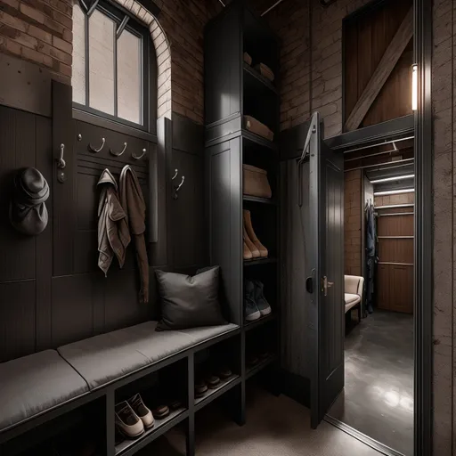 Industrial Mudroom design generated by AI