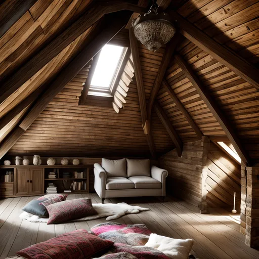 Maximalist Attic design - AI generated interior design visualization