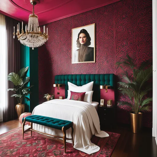 Maximalist Guest Room design - AI generated interior design visualization