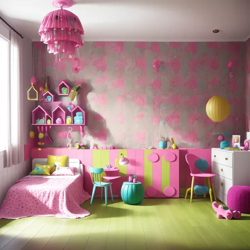 Maximalist Kids Room design - AI generated interior design visualization