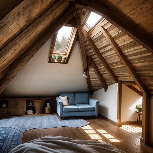 Mediterranean Attic design - AI generated interior design visualization