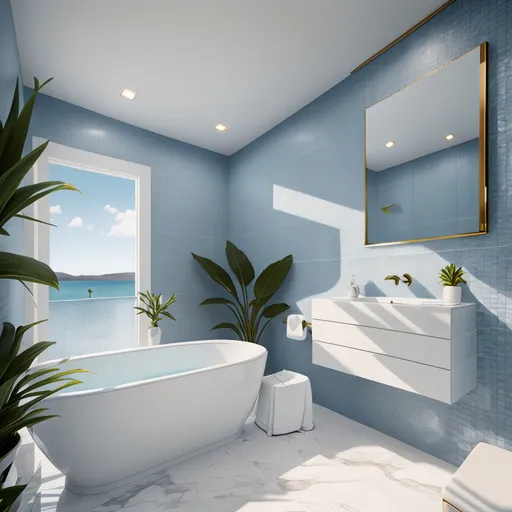 Mediterranean Bathroom design - AI generated interior design visualization