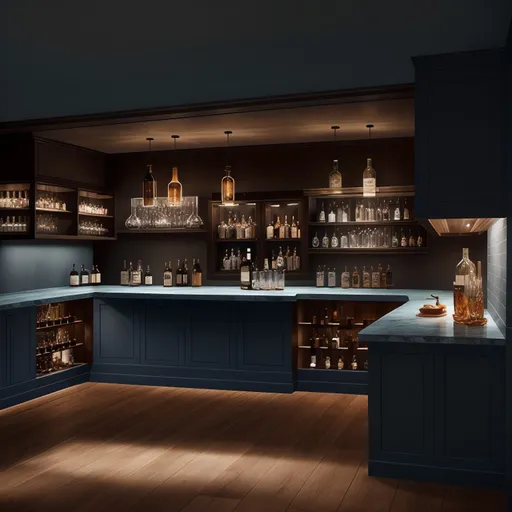 Mediterranean Home Bar design - AI generated interior design visualization