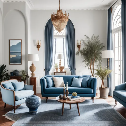 Mediterranean Living Room design - AI generated interior design visualization