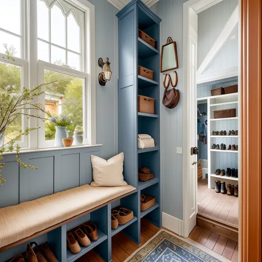 Mediterranean Mudroom design - AI generated interior design visualization