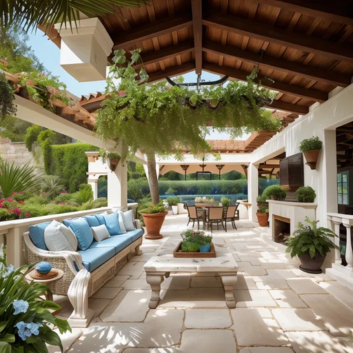 Mediterranean Patio design - AI generated interior design visualization