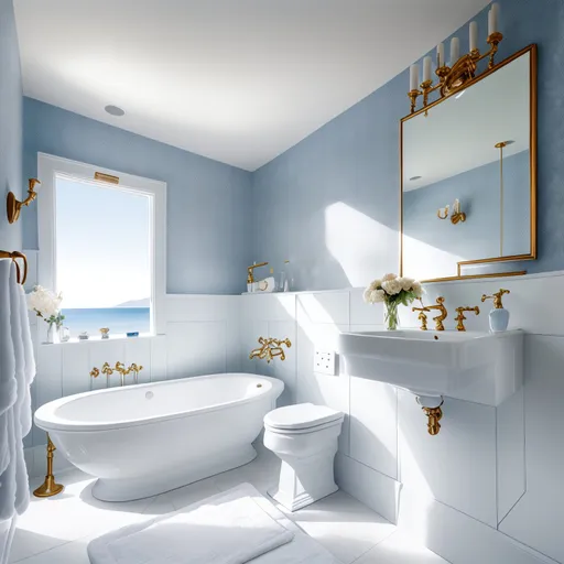 Mediterranean Powder Room design - AI generated interior design visualization